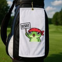 Resist Frog Funny Protester Portland Golf Towel thumb 2
