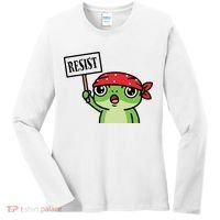 Resist Frog Funny Protester Portland Women's Long Sleeve Shirt thumb 0