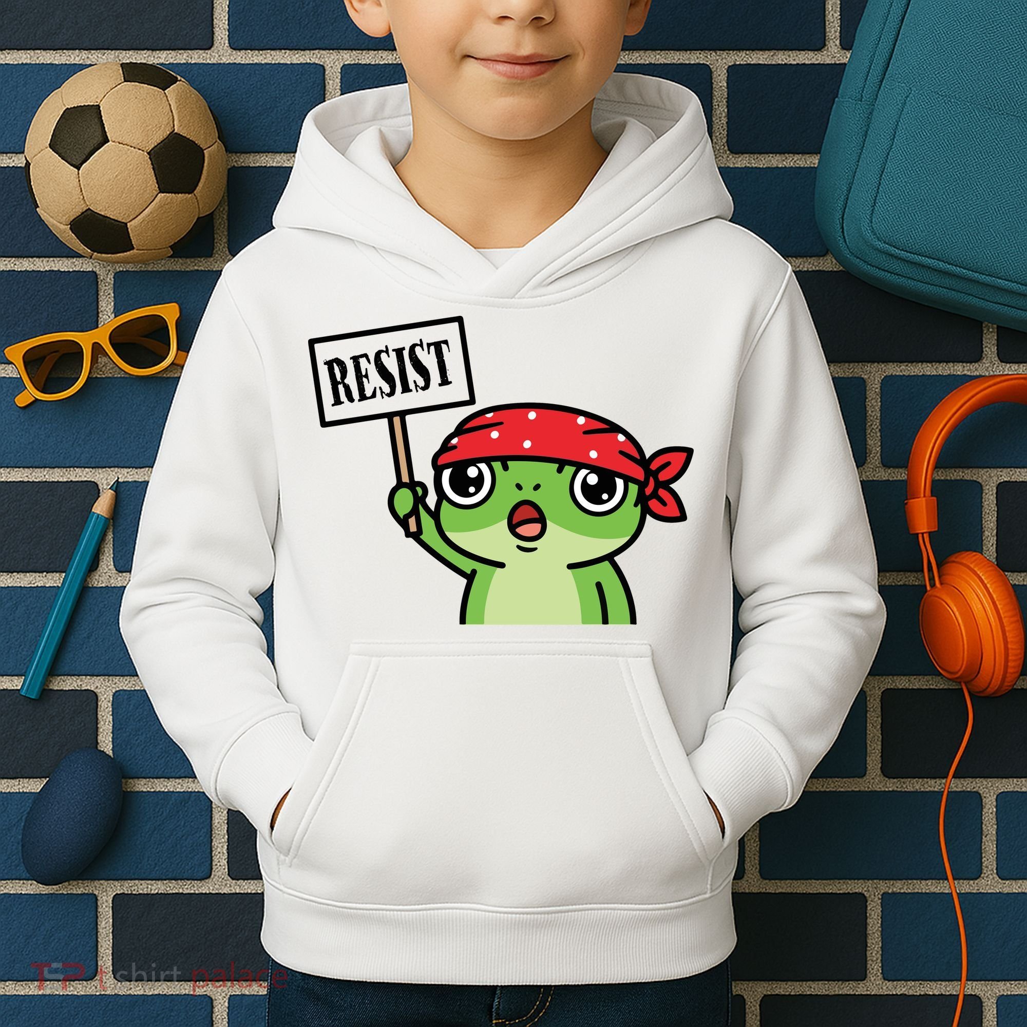 Resist Frog Funny Protester Portland Kids Hoodie