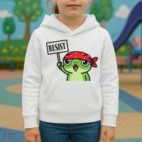 Resist Frog Funny Protester Portland Kids Hoodie thumb 3