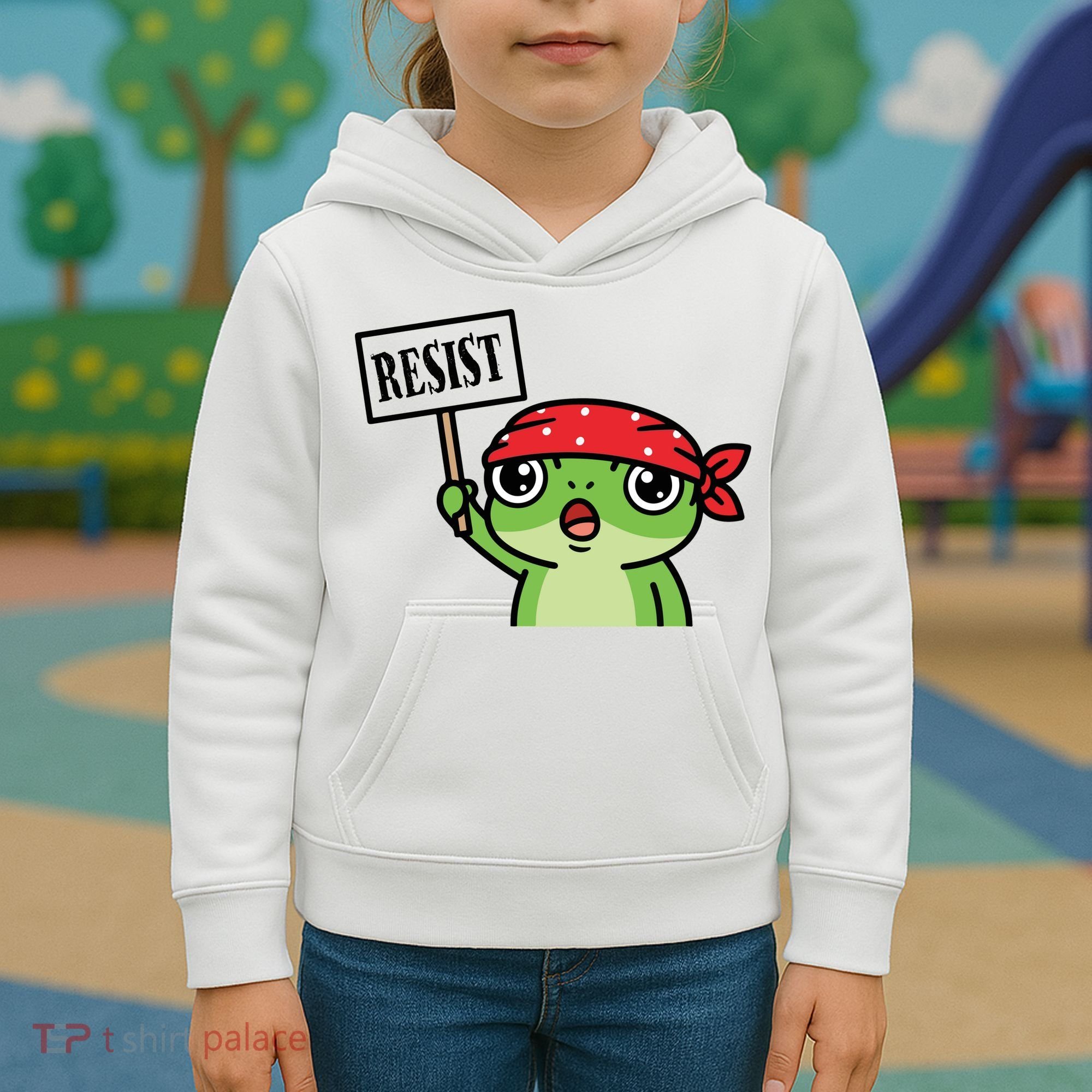 Resist Frog Funny Protester Portland Kids Hoodie