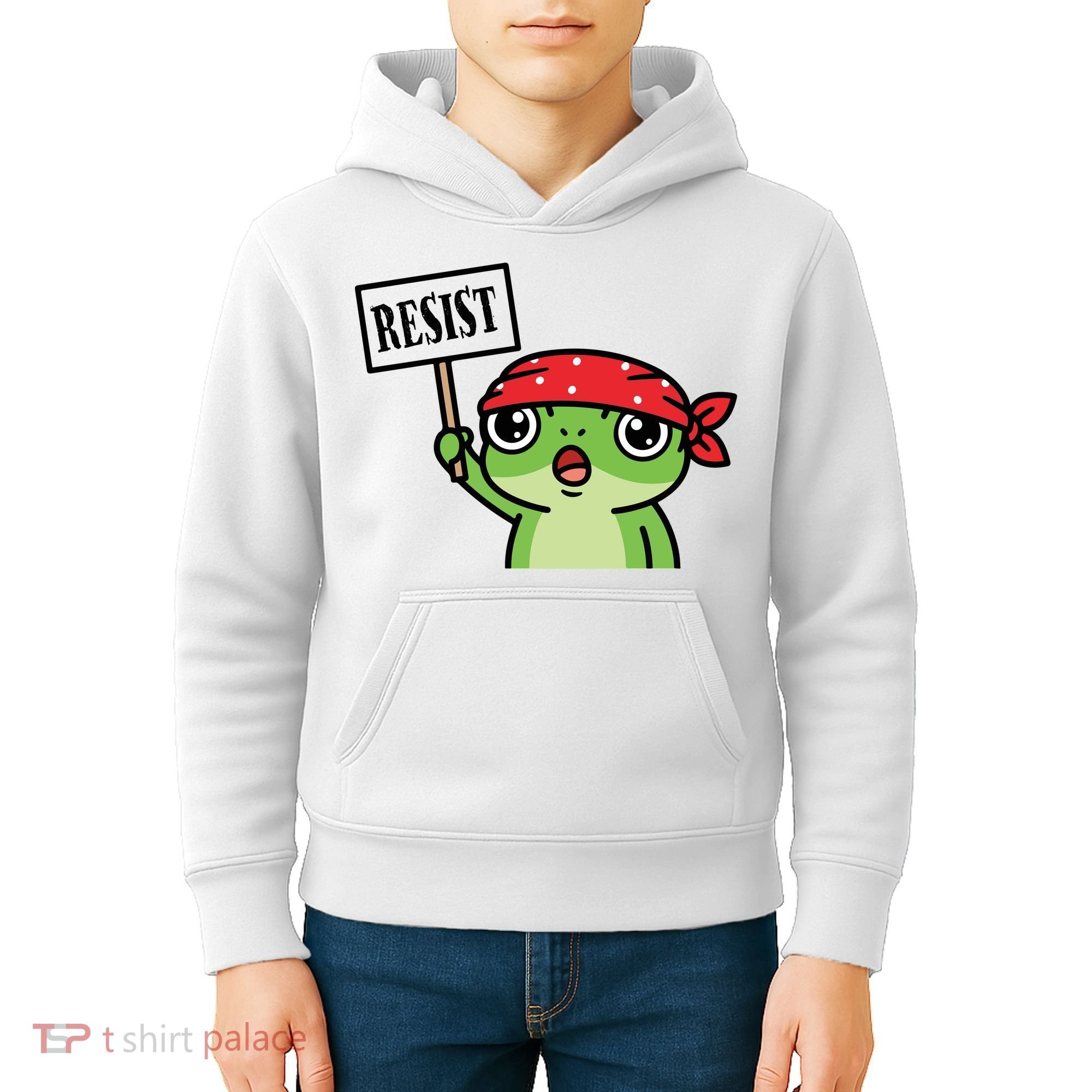 Resist Frog Funny Protester Portland Kids Hoodie