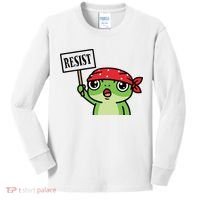 Resist Frog Funny Protester Portland Kids Long Sleeve Shirt thumb 0