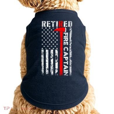 Retired Firefighter Fire Captain Retirement UAS flag Gifts Doggie Tank
