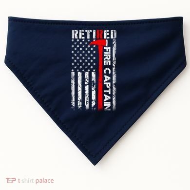 Retired Firefighter Fire Captain Retirement UAS flag Gifts USA-Made Doggie Bandana