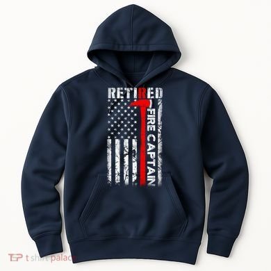 Retired Firefighter Fire Captain Retirement UAS flag Gifts Hoodie
