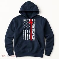 Retired Firefighter Fire Captain Retirement UAS flag Gifts Hoodie thumb 0