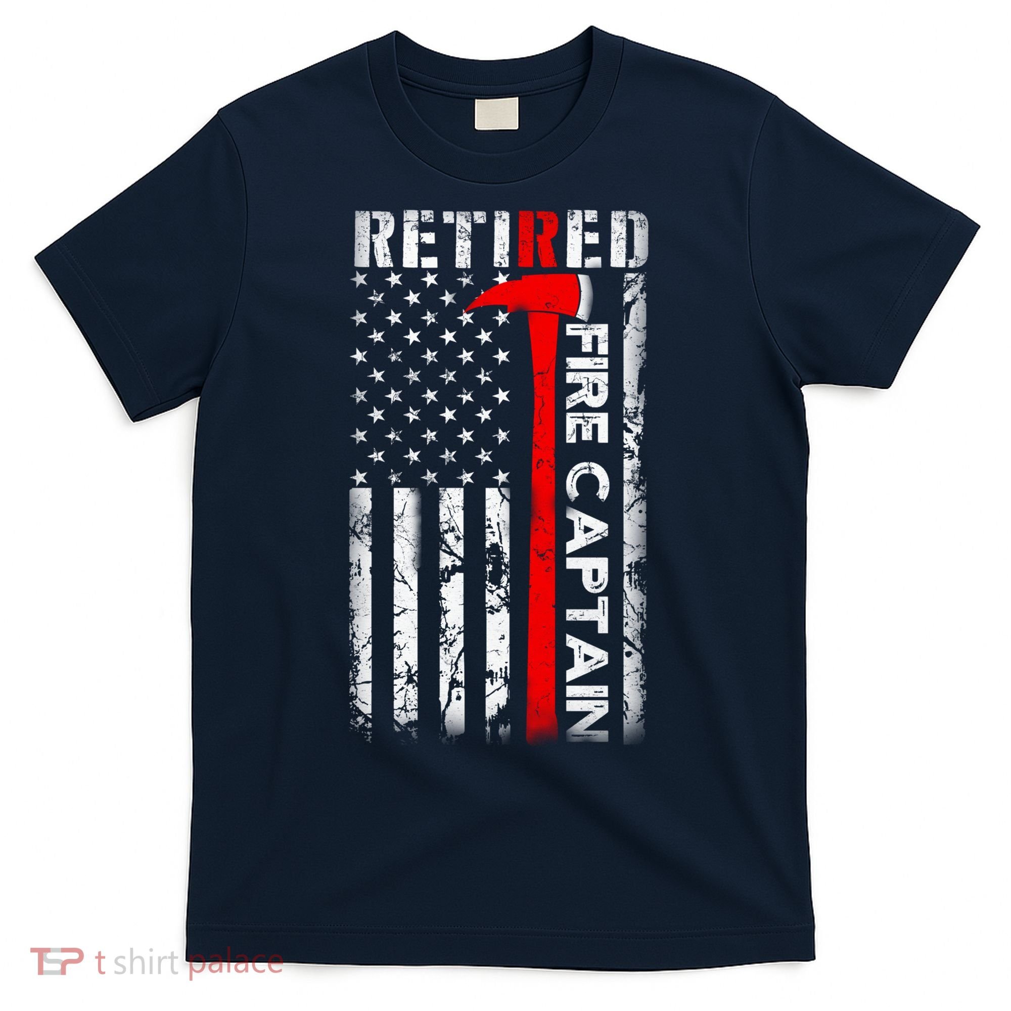 Retired Firefighter Fire Captain Retirement UAS flag Gifts T-Shirt