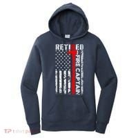 Retired Firefighter Fire Captain Retirement UAS flag Gifts Women's Hoodie thumb 0