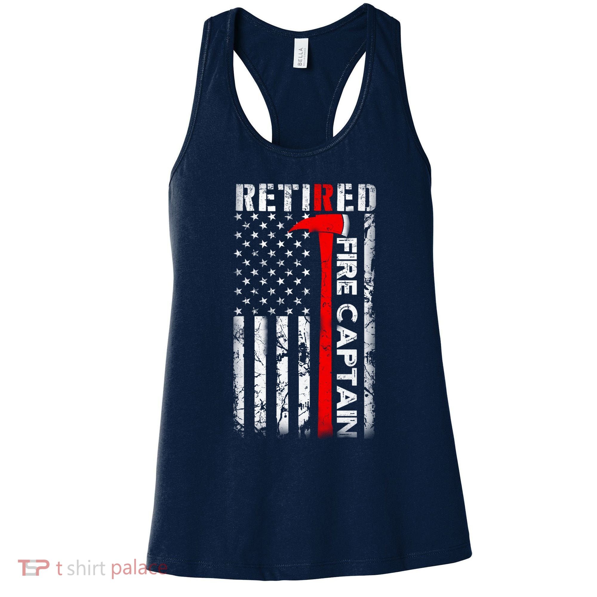 Retired Firefighter Fire Captain Retirement UAS flag Gifts Women's Tank Top