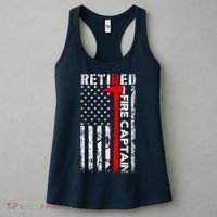 Retired Firefighter Fire Captain Retirement UAS flag Gifts Women's Tank Top thumb 3