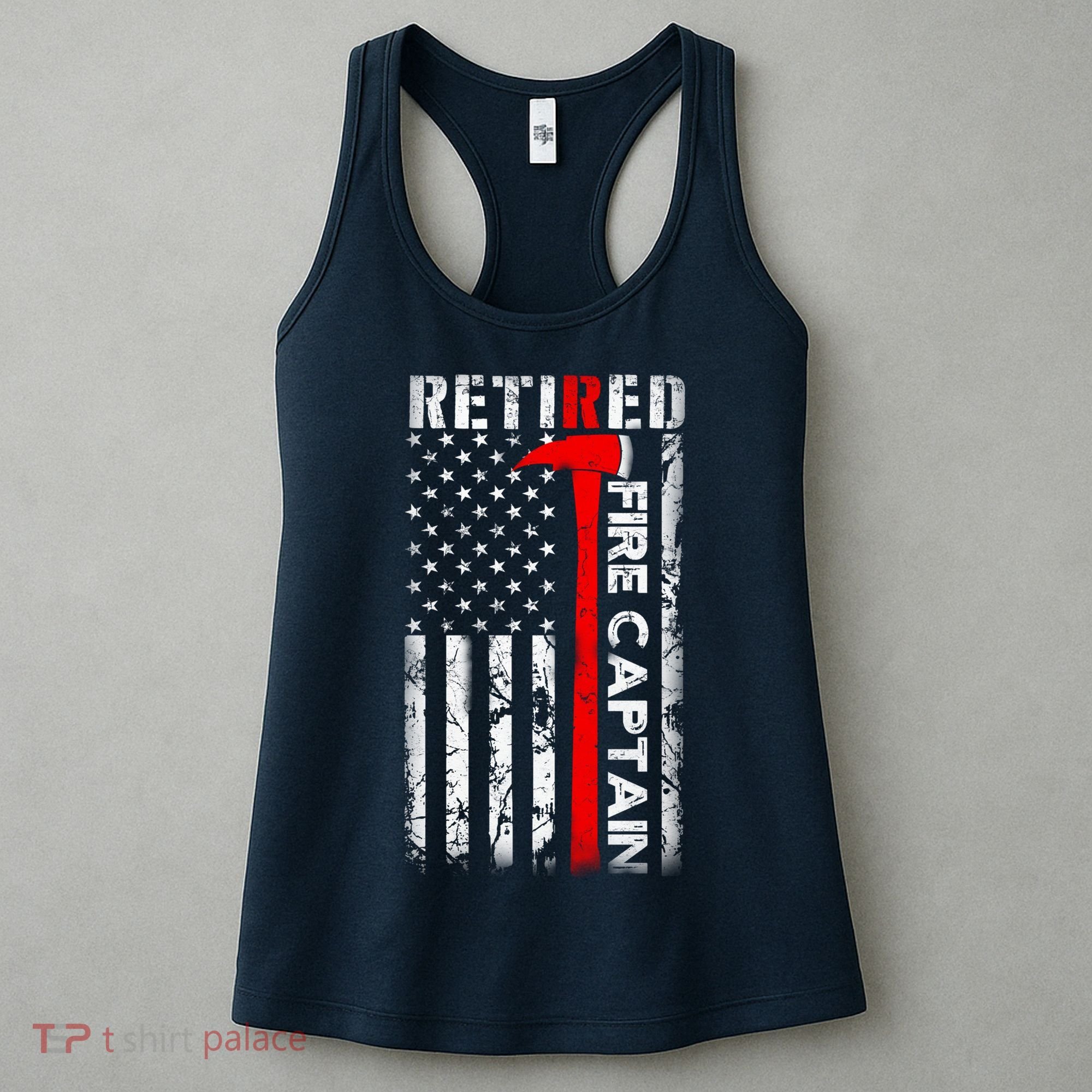 Retired Firefighter Fire Captain Retirement UAS flag Gifts Women's Tank Top