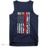 Retired Firefighter Fire Captain Retirement UAS flag Gifts Tank Top thumb 0