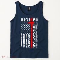 Retired Firefighter Fire Captain Retirement UAS flag Gifts Tank Top thumb 2