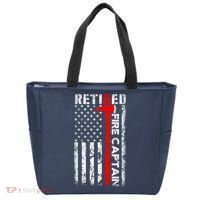 Retired Firefighter Fire Captain Retirement UAS flag Gifts Tote Bag thumb 0