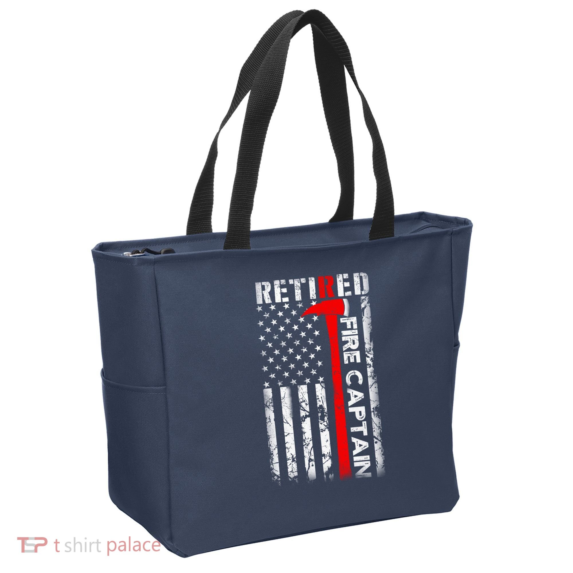 Retired Firefighter Fire Captain Retirement UAS flag Gifts Tote Bag