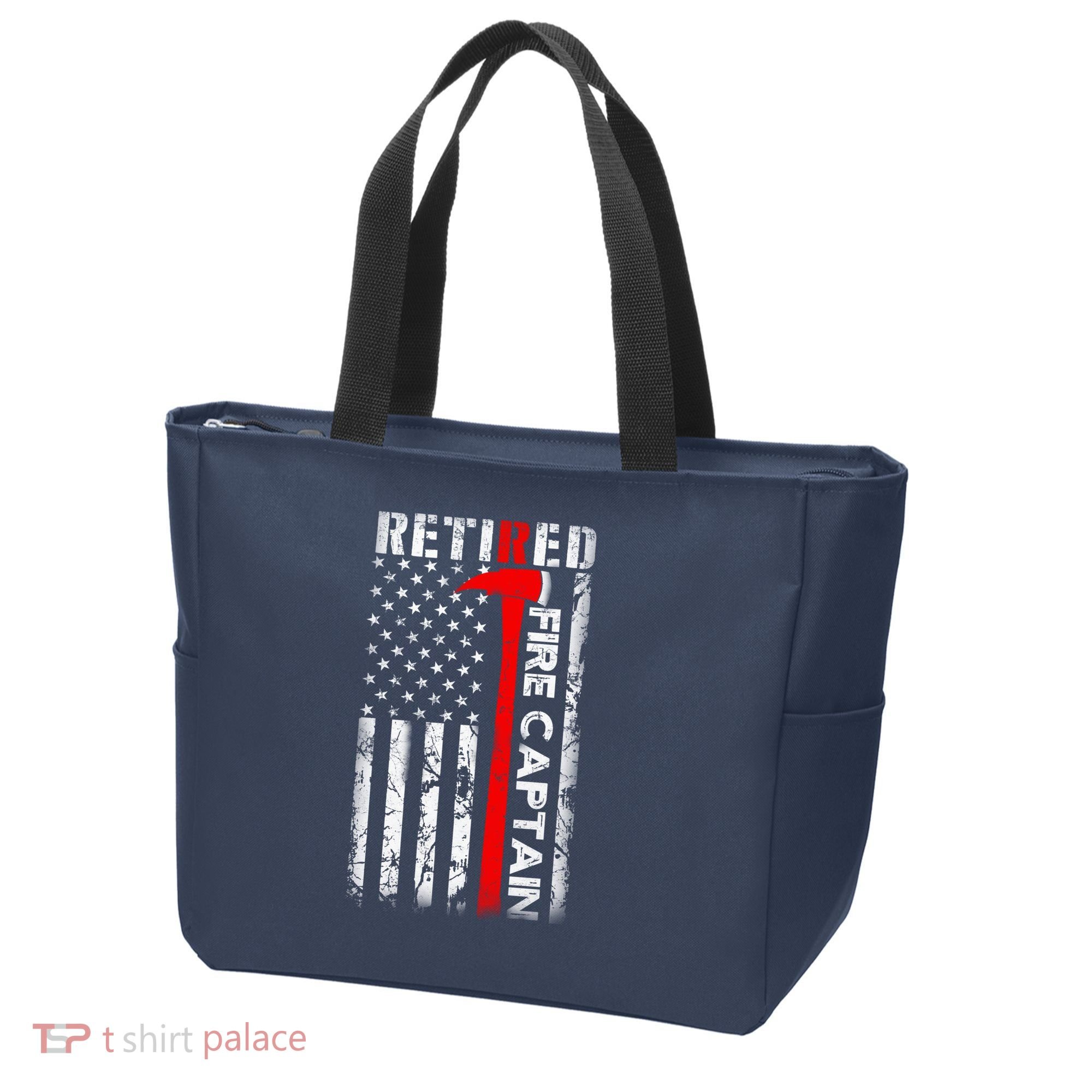 Retired Firefighter Fire Captain Retirement UAS flag Gifts Tote Bag