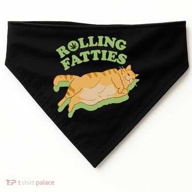 Rolling Fatties Funny Weed Cat Marijuana USA-Made Doggie Bandana