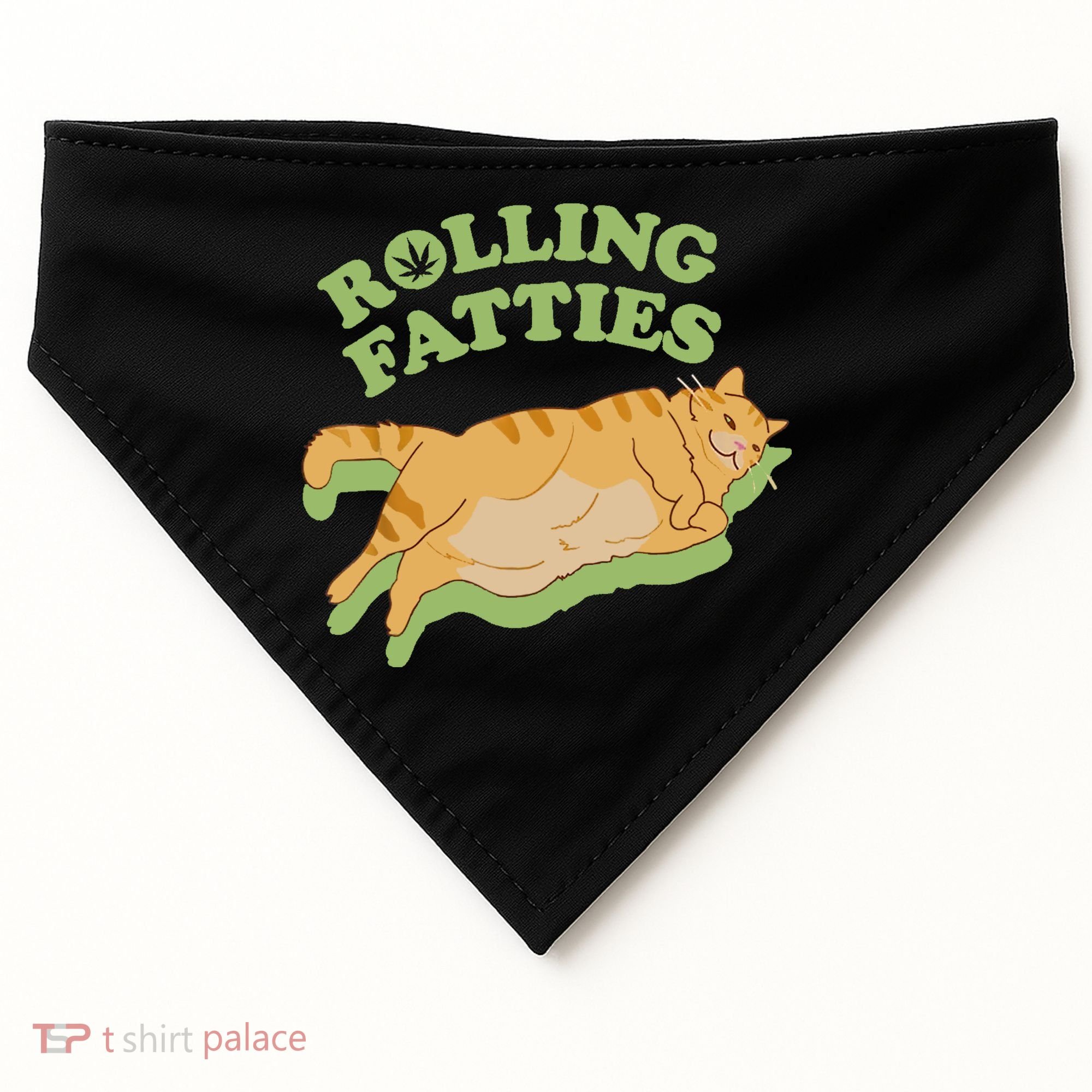 Rolling Fatties Funny Weed Cat Marijuana USA-Made Doggie Bandana