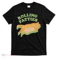 Rolling Fatties Funny Weed Cat Marijuana T-Shirt thumb 0