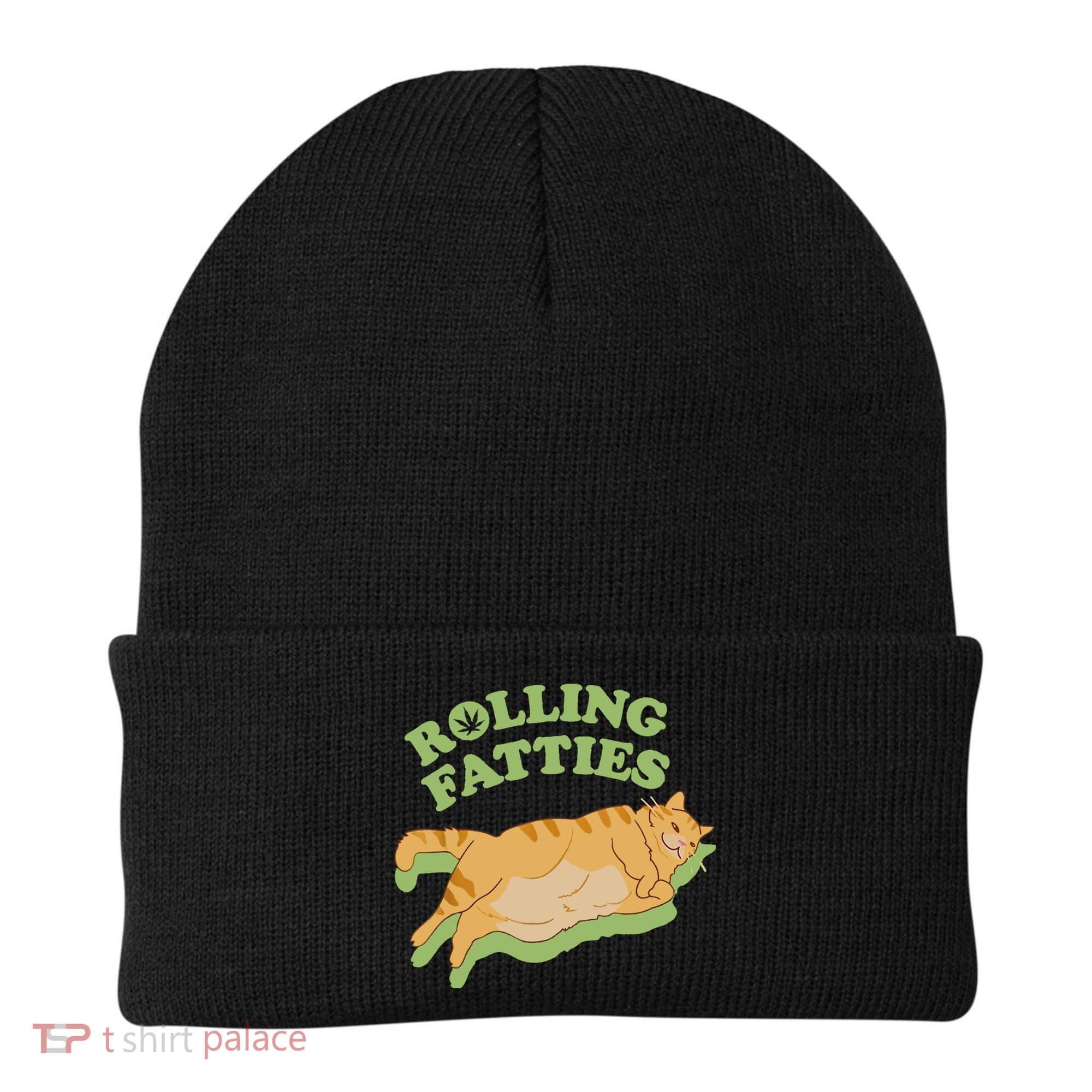 Rolling Fatties Funny Weed Cat Marijuana Beanie