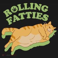 Rolling Fatties Funny Weed Cat Marijuana Women's Hoodie thumb 2