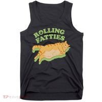 Rolling Fatties Funny Weed Cat Marijuana Tank Top thumb 0