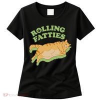 Rolling Fatties Funny Weed Cat Marijuana Women's T-Shirt thumb 0