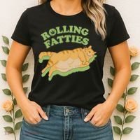 Rolling Fatties Funny Weed Cat Marijuana Women's T-Shirt thumb 2