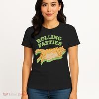 Rolling Fatties Funny Weed Cat Marijuana Women's T-Shirt thumb 4
