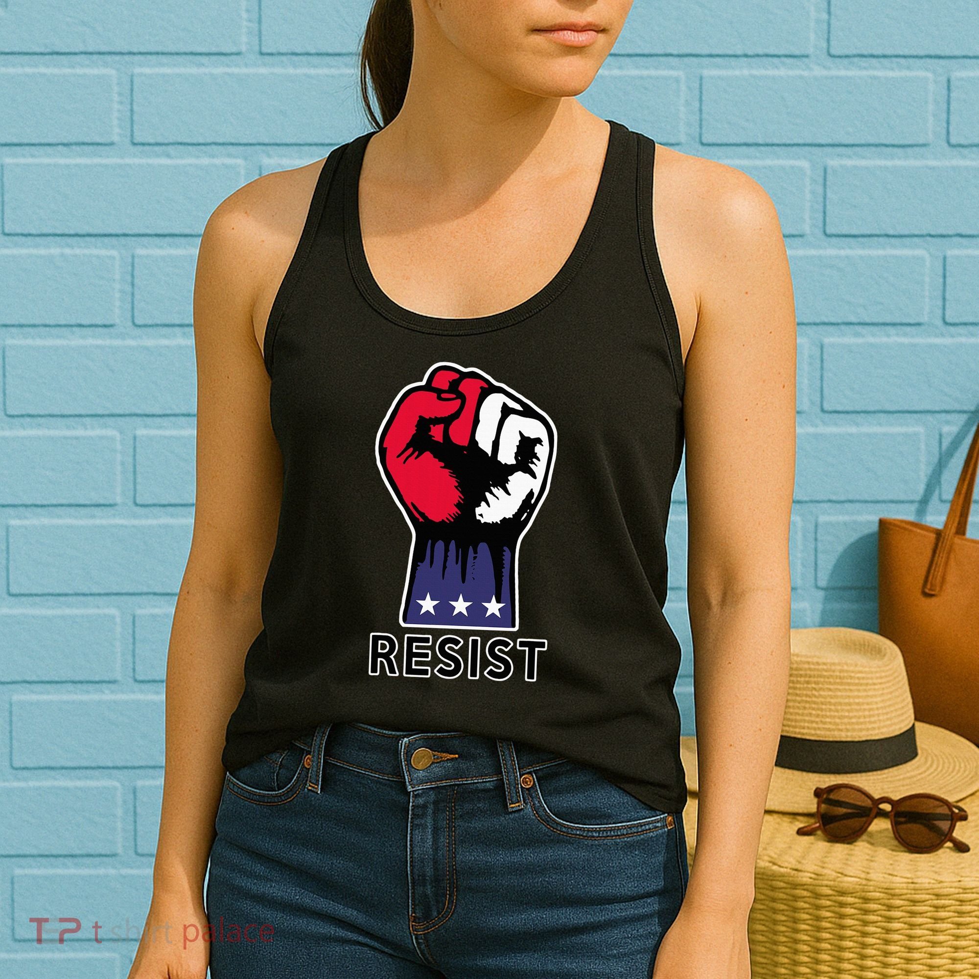 Resistance Fist Fight The Trump Agenda In Usa Women's Tank Top