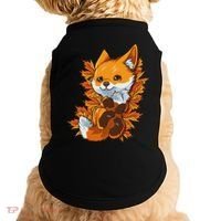 Red Forest Fox Baby Animal Autumn Fall Leaves Doggie Tank thumb 0