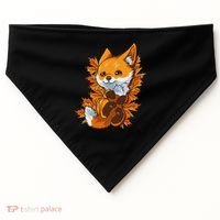 Red Forest Fox Baby Animal Autumn Fall Leaves USA-Made Doggie Bandana thumb 0