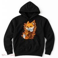 Red Forest Fox Baby Animal Autumn Fall Leaves Hoodie thumb 0