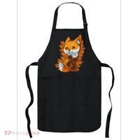 Red Forest Fox Baby Animal Autumn Fall Leaves Apron thumb 0