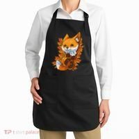 Red Forest Fox Baby Animal Autumn Fall Leaves Apron thumb 2