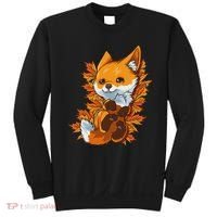 Red Forest Fox Baby Animal Autumn Fall Leaves Sweatshirt thumb 0