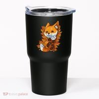 Red Forest Fox Baby Animal Autumn Fall Leaves Tumbler thumb 0