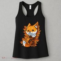 Red Forest Fox Baby Animal Autumn Fall Leaves Women's Tank Top thumb 3