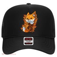 Red Forest Fox Baby Animal Autumn Fall Leaves Hat thumb 0