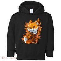 Red Forest Fox Baby Animal Autumn Fall Leaves Toddler Hoodie thumb 0