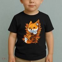 Red Forest Fox Baby Animal Autumn Fall Leaves Toddler T-Shirt thumb 2
