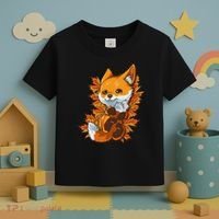 Red Forest Fox Baby Animal Autumn Fall Leaves Toddler T-Shirt thumb 3