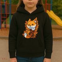 Red Forest Fox Baby Animal Autumn Fall Leaves Kids Hoodie thumb 3