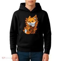 Red Forest Fox Baby Animal Autumn Fall Leaves Kids Hoodie thumb 4