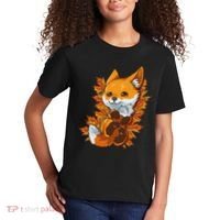 Red Forest Fox Baby Animal Autumn Fall Leaves Kids T-Shirt thumb 2