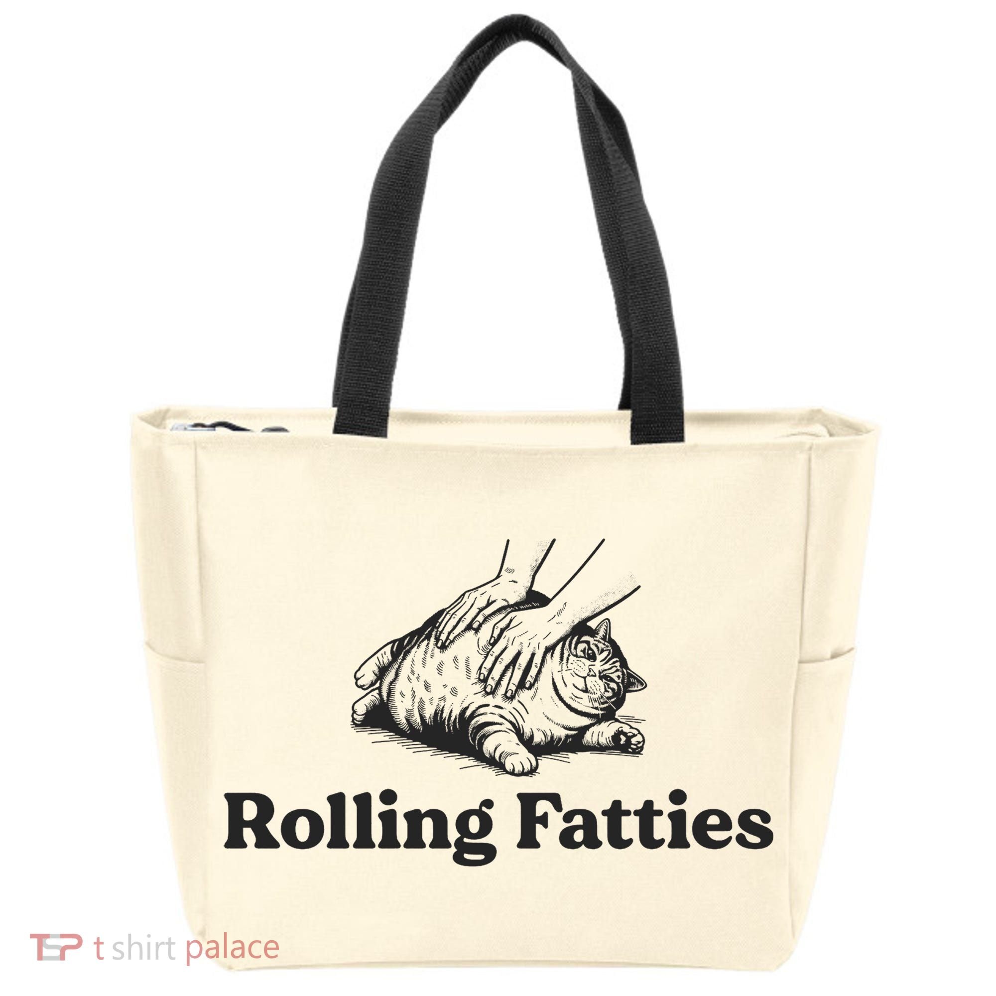 Rolling Fatties Funny Cat Lover Tote Bag