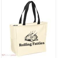 Rolling Fatties Funny Cat Lover Tote Bag thumb 2