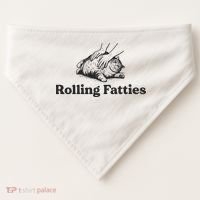 Rolling Fatties Funny Cat Lover USA-Made Doggie Bandana thumb 0