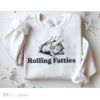Rolling Fatties Funny Cat Lover Sweatshirt thumb 2